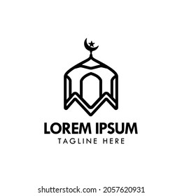 Plantilla de diseño de logotipo islámico aislada