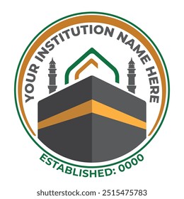 Plantilla de diseño de logotipo islámico con Kaaba