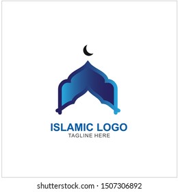 Islamic Logo Design Template. Mosque Icon Design Template 