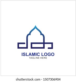 Islamic Logo Design Template. Mosque Icon Design Template 
