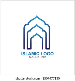 Islamic Logo Design Template. Mosque Icon Design Template 