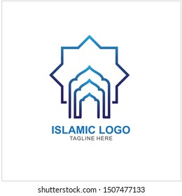 Islamic Logo Design Template. Mosque Icon Design Template 