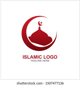 Islamic Logo Design Template. Mosque Icon Design Template 