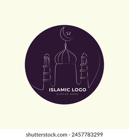 An Islamic logo design typically incorporates symbols like the crescent moon or star, Arabic calligraphy, and geometric patterns. It aims for simplicity, symmetry, and cultural relevance to represent 