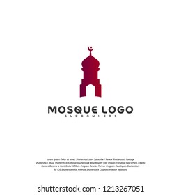 Islamic logo design vector. Mosque logo template. Muslims learn logo templates