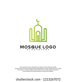 Islamic logo design vector. Mosque logo template. Muslims learn logo templates