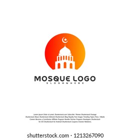 Islamic logo design vector. Mosque logo template. Muslims learn logo templates