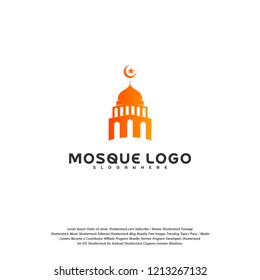 Islamic logo design vector. Mosque logo template. Muslims learn logo templates