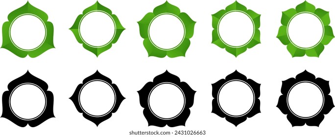 Colección de iconos de marco de logotipo islámico, adorno de etiqueta circular. vector aislado sobre fondo blanco. diseño puede ser editado.