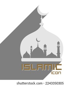 Islamic Logo icon concept of Moon and star on the mosque can use for Ramadan kareem Eid mubarak design 2023 1444H