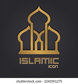 Das islamische Logo Symbol Konzept der Moschee Gate kann für Ramadan Kareem Eid Mubarak Design verwenden