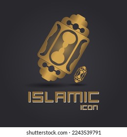 Das islamische Logo Symbol Konzept der Moschee Laterne in Gold kann für Ramadan Kareem Eid Mubarak Design verwenden