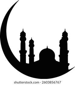 islamic logo icon with mosque moon and star stock photos illustration