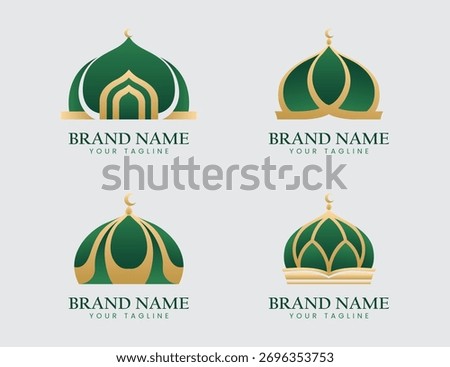 Islamic logo mosque dome design template illustration