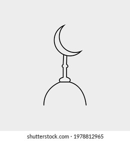 Islamic Logo. Mosque Icon Background On White