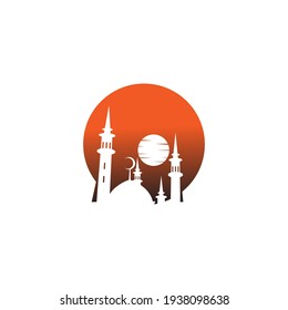 Islamic logo, Mosque icon design vector template illustration