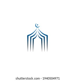 Islamic logo, Mosque icon design vector template illustration