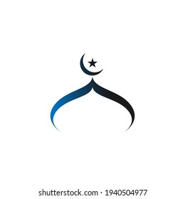 Islamic logo, Mosque icon design vector template illustration