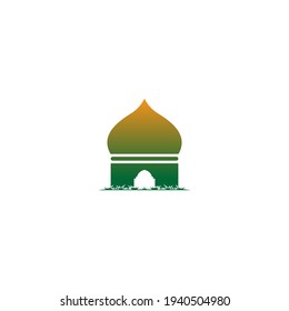 Logo islámico, imagen vectorial de diseño de icono de mezquita