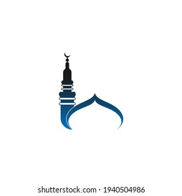 Islamic logo, Mosque icon design vector template illustration