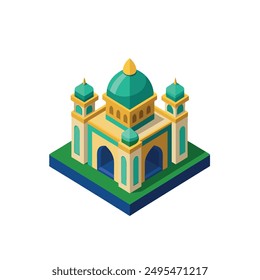 Logotipo islámico, Plantilla de Vector de diseño de icono de mezquita