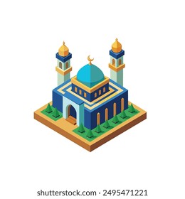 Islamic logo, Mosque icon design vector template