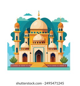 Logotipo islámico, Plantilla de Vector de diseño de icono de mezquita