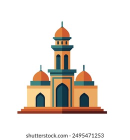 Logotipo islámico, Plantilla de Vector de diseño de icono de mezquita