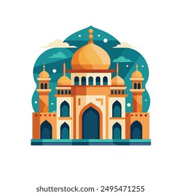 Islamic logo, Mosque icon design vector template