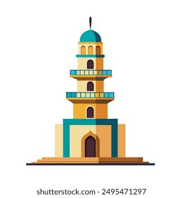 Logotipo islámico, Plantilla de Vector de diseño de icono de mezquita