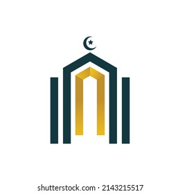 Islamic logo, Mosque icon vector template