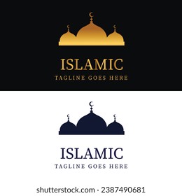 Islamic logo mosque icon vector