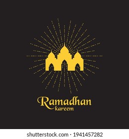 Logo islámico, mezquita, plantilla vectorial ramadhan kareem