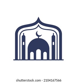 Islamic logo in the shape of a mosque.vector illustration