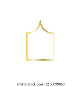Logo y símbolo islámico. Ilustración vectorial de marco de mezquita