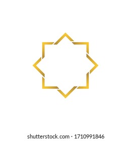 Logo y símbolo islámico, plantilla vectorial de icono de mezquita