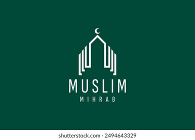 Islamische Logo Vorlage, Band Islamische Kuppel Palast Logo Design Vorlage. Luxuriöser Goldturm, Kuppel, Moschee Logo Ideen.