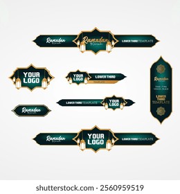 islamic lower third vector set of lower third islamic design