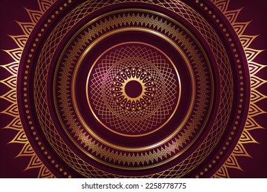 Islamic luxury background with golden mandala ornament, vector eps format