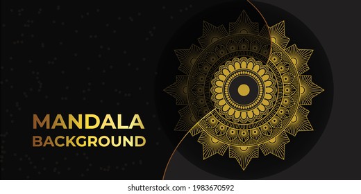 Islamic Luxury Mandala Background Design Golden Color