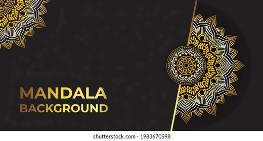 Islamic Luxury Mandala Background Design Golden Color