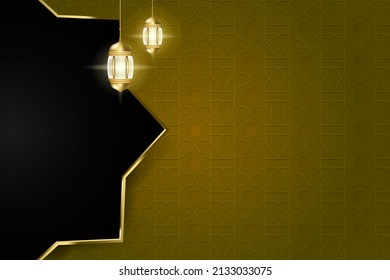 Islamic luxury ornament border frame arabesque pattern background	