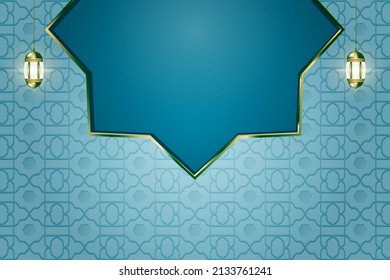 Islamic luxury ornament border frame arabesque pattern background	