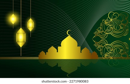 islamic luxury plain banner vector illustration