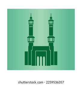 Islamic makkah and madina dargah with green theme vector