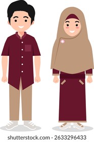 Islamic Male and Female Characters in Traditional Clothing
