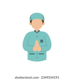 Islamic man personal illustration vector element