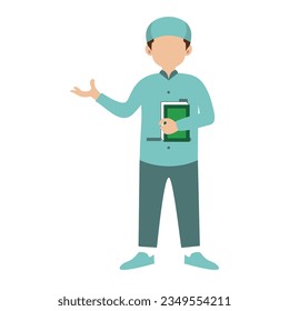 Elemento vectorial de ilustración personal del hombre islámico