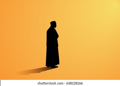 Islamic Man Praying Muslim Prayer