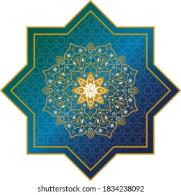 Islamischer Mandala mit Allah, eingeschriebener Kalligrafie-Illustrationsvektor